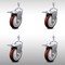 Service Caster 5 Inch SS Maroon Polyurethane 10mm Threaded Stem Caster Set Total Lock Brake SCC-SSTSTTL20S514-PPUB-MRN-M1015-4 - alternate 1